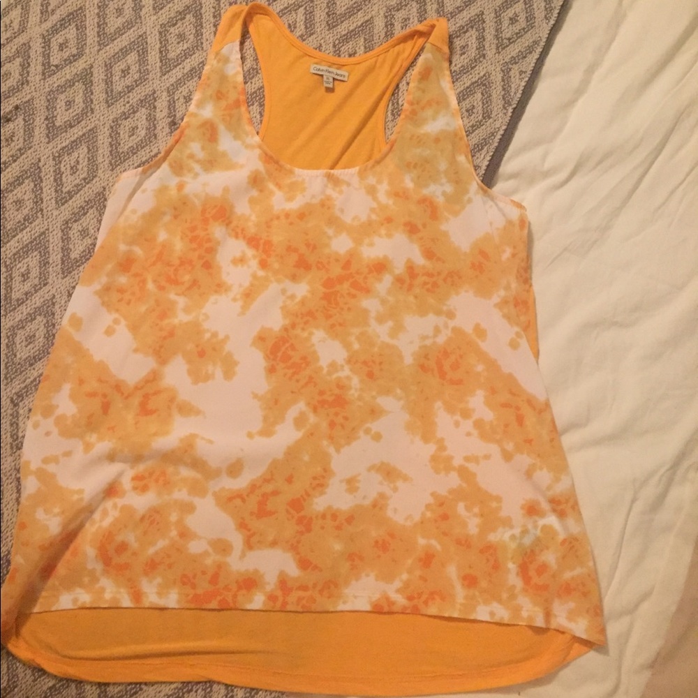 Orange razor back tank